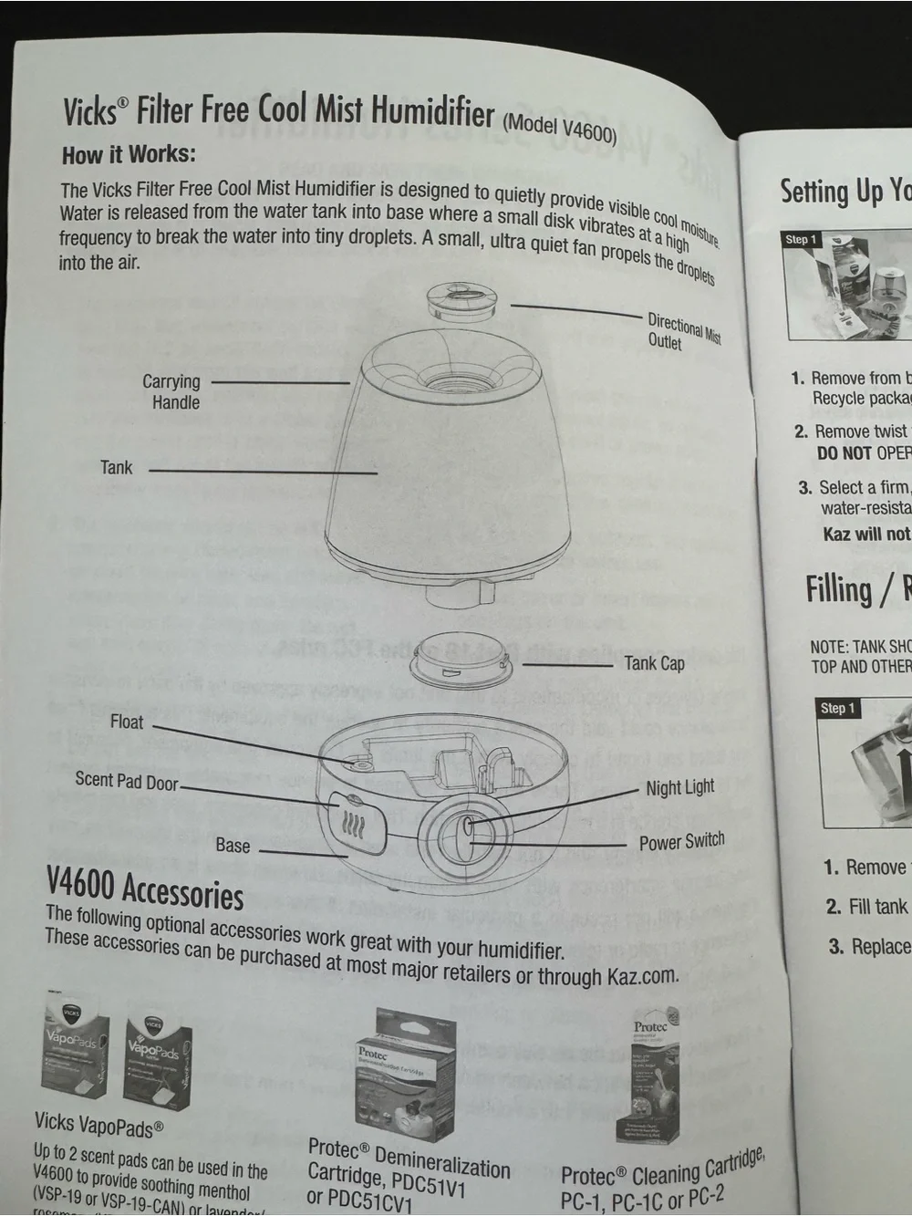 Vicks V4600 Cool Mist Humidifier.